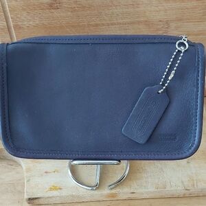 Coach Dark Purple Leather Wristlet